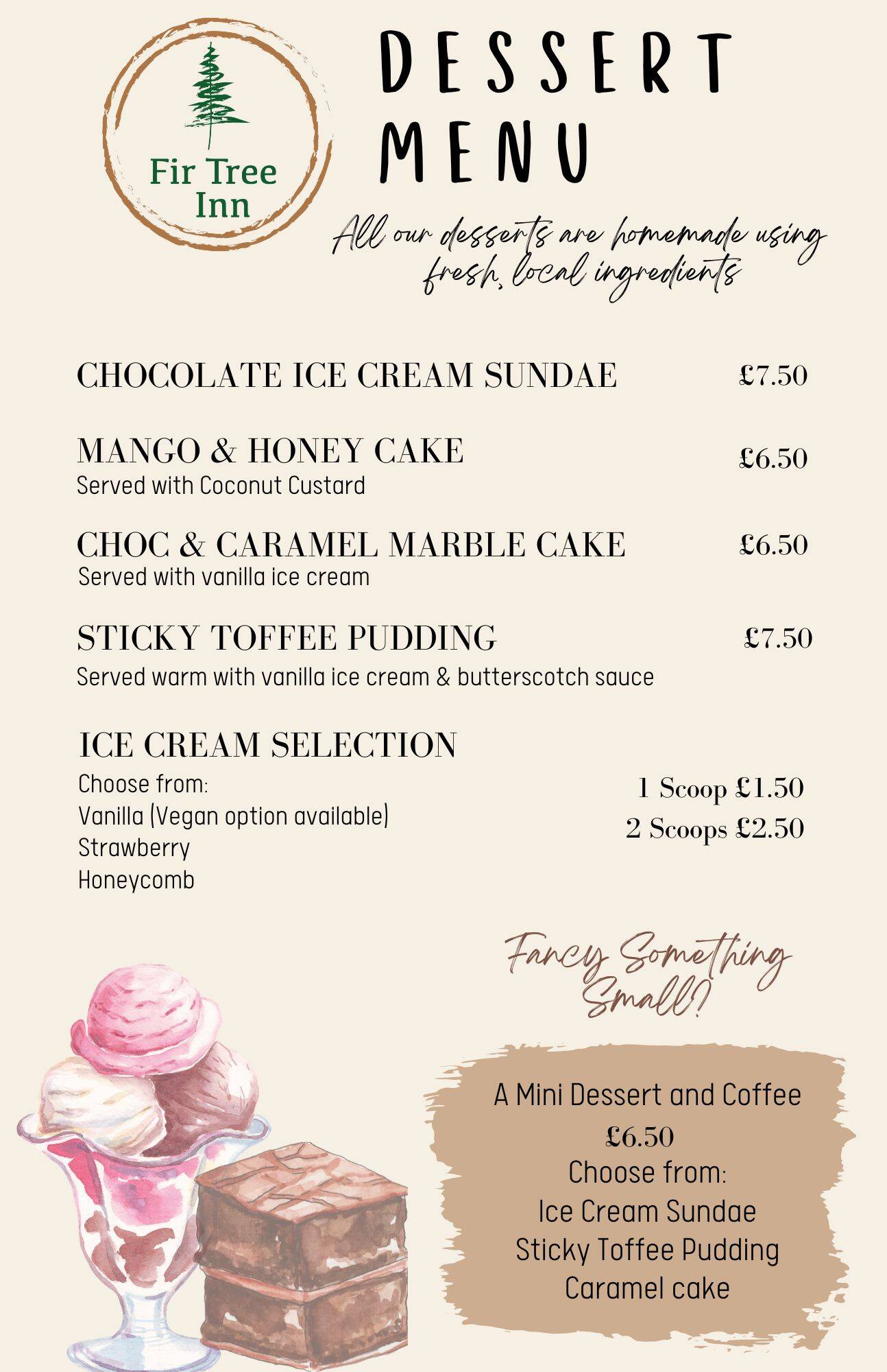Sample Sunday Roast Menu